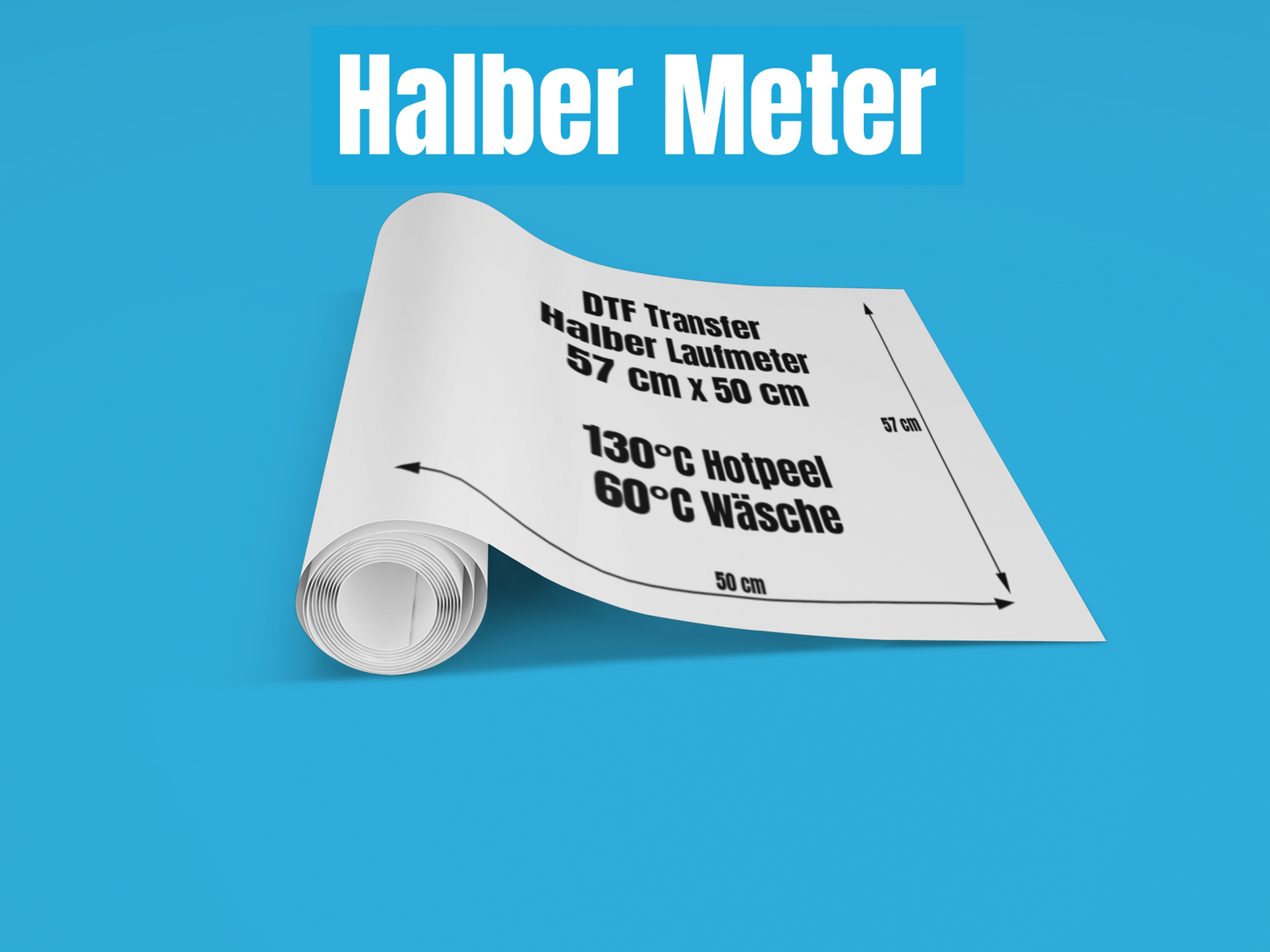 DTF Transfer HALBER Laufmeter Hotpeel (57 x 50 cm)